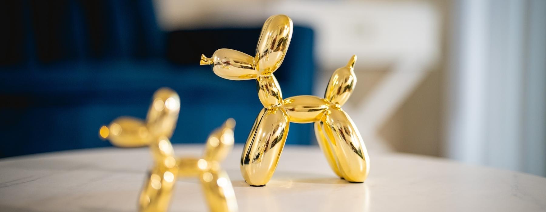 gold pet balloons
